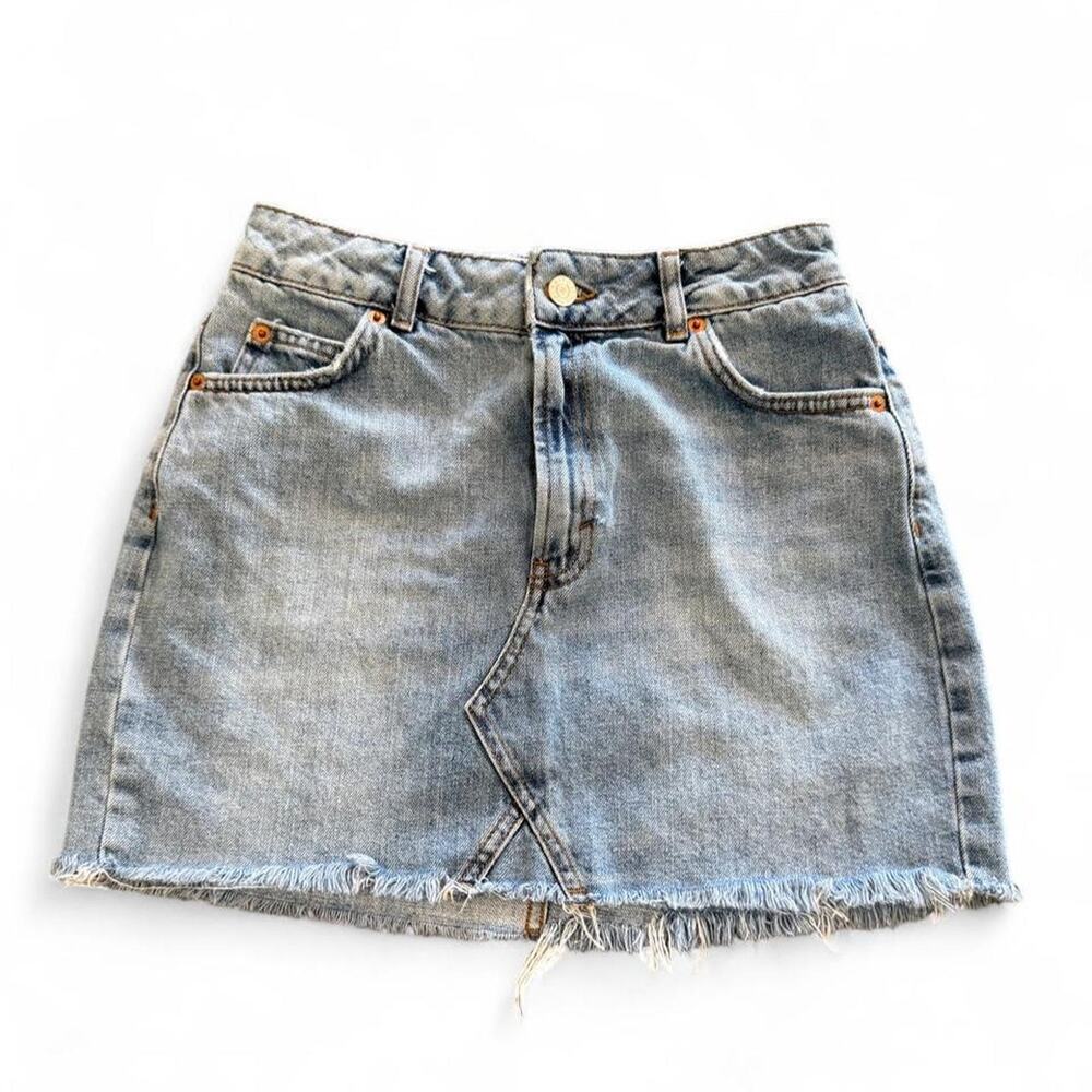 Topshop moto blue denim mini